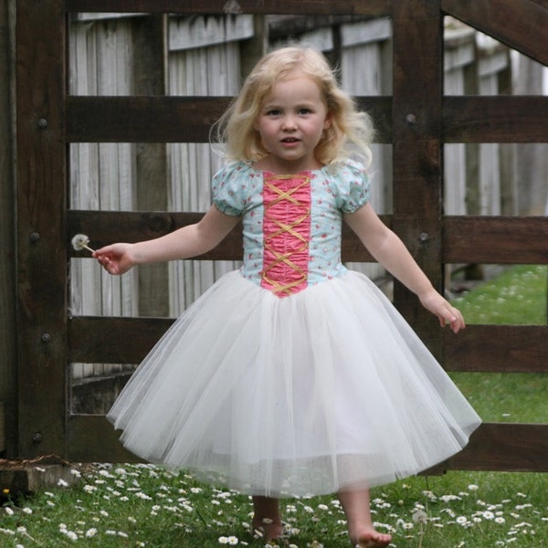 Instant Download PDF Sewing Pattern Beloved Fairytale Ballerina Princess Dress Girls Sz 3-6M to 10