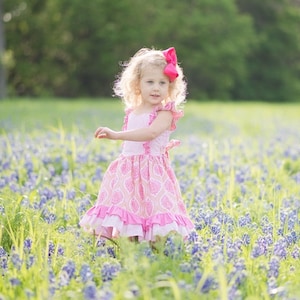Dreamweaver Girls&#39; Flutter Sleeve Princess Dress Instant Download PDF Sewing Pattern, Sizes 3-6m to 10