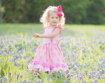 Dreamweaver Girls&#39; Flutter Sleeve Princess Dress Instant Download PDF Sewing Pattern, Sizes 3-6m to 10