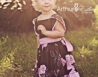 The Tulip Dress Scalloped Border Split Sleeve Instant Download PDF Sewing Pattern, 6-12m to 8