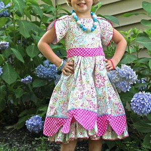 The Tulip Dress Scalloped Border Split Sleeve Instant Download PDF Sewing Pattern, 6-12m to 8 image 2