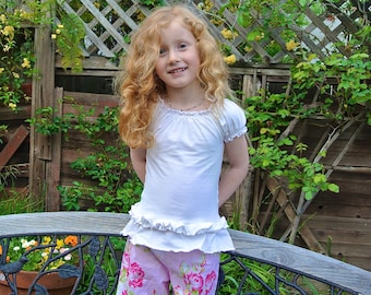 Instant Download PDF Sewing Pattern Tutorial Flouncy Knit Peasant Top Girls Sizes 3-6M to 10