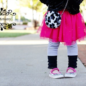 Instant Download PDF Sewing Pattern Easy Ruffled Girl&#39;s Leggings Pre-ruffled Knit Fabric  0-3 M to 10