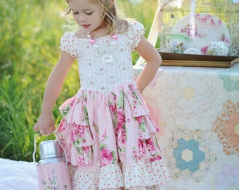 Instant Download PDF Sewing Pattern Tutorial Sugarplum Princess Girl's Dress, 6-12m to 10