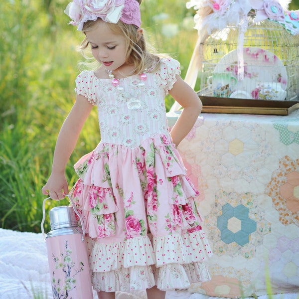 Instant Download PDF Sewing Pattern Tutorial Sugarplum Princess Girl's Dress, 6-12m to 10