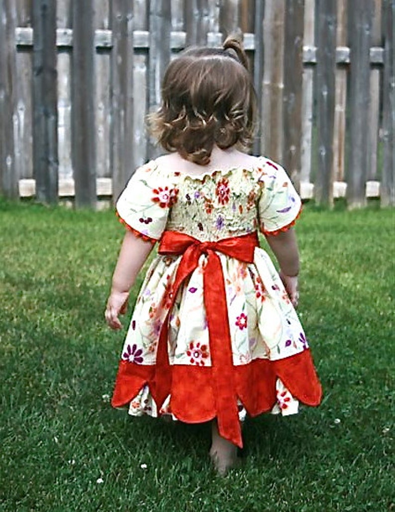 The Tulip Dress Scalloped Border Split Sleeve Instant Download PDF Sewing Pattern, 6-12m to 8 image 5