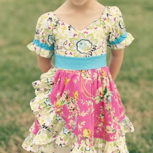Victorian Romance Girl&#39;s Dress Instant Download PDF Sewing Pattern, Sizes 3-6 M to 10