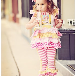Téléchargement instantané PDF Patron de couture haut volanté à volants Lucky Penny Girl Taille 3-6 M à 10 M