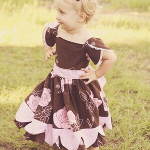 The Tulip Dress Scalloped Border Split Sleeve Instant Download PDF Sewing Pattern, 6-12m to 8 image 3