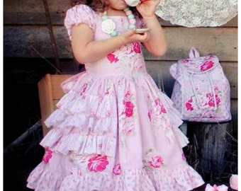 Instant Download PDF Sewing Pattern Tutorial Sugarplum Princess Girl&#39;s Dress, 6-12m to 10/12