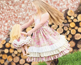 Sasha Triple Ruffle Reverse Knot Girls Dress Descarga instantánea Patrón de costura PDF, muñeca de 3-6M a 10 MÁS 18"