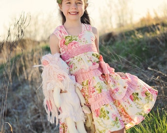 Juliette Sweetheart Neck Reverse Knot Girl's Tiered Dress Descarga instantánea Patrón de costura PDF, Sz 6-12 M a 8