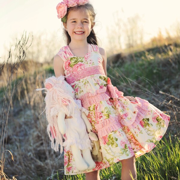 Juliette Sweetheart nek omgekeerde knoop meisje gelaagde jurk Instant Download PDF naaipatroon, maat 6-12 M tot 8