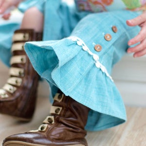 Marley Button Up Girls Ruffle Pants & Capris PDF Sewing Pattern