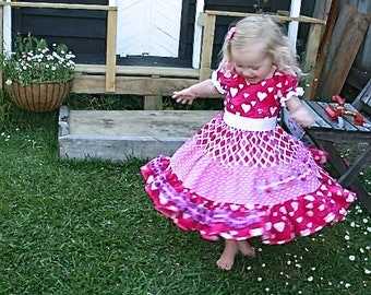 Descarga instantánea PDF Patrón de costura Gypsy Rose Vestido campesino con frente plano Túnica NO Shir, Niña de 0-3 m a 10