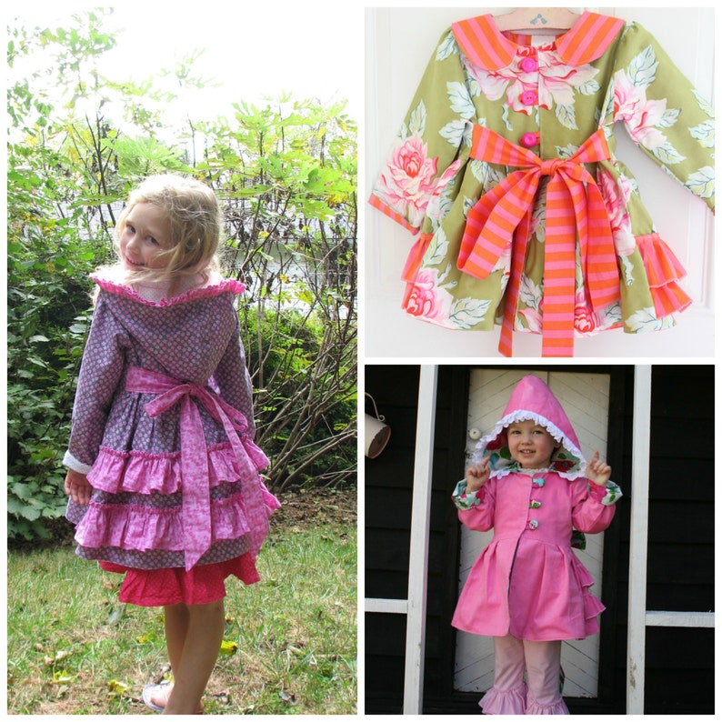 Instant Download PDF Sewing Pattern Jessamine Ruffle Back Girls Coat ...