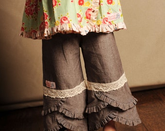 Roller Coaster Girls Swooping Ruffle Pants Descarga instantánea PDF Patrón de costura