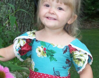The Tulip Dress Scalloped Border Split Sleeve Instant Download PDF Sewing Pattern, 6-12m to 8