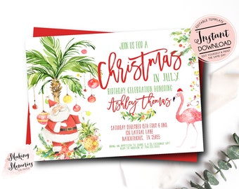 Christmas In July Invitations Etsy