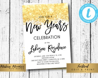 new years invite etsy