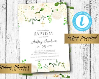 diy baptism invite etsy