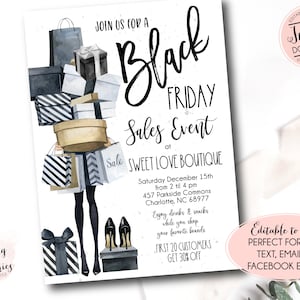 Black friday invite, Business thanksgiving sale, black friday advertisement, black friday flyer, BOUTIQUE black friday sale invite template