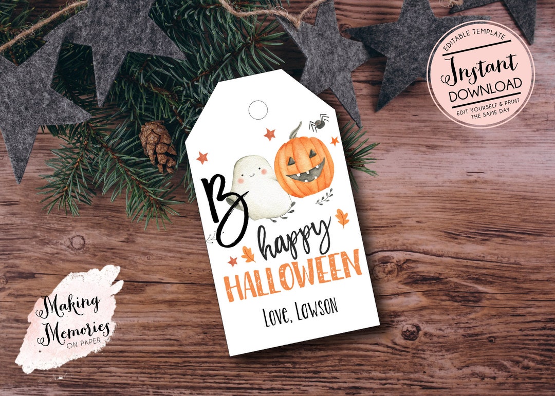 Halloween Favor Tag, Editable Birthday Halloween Favor Tags ...