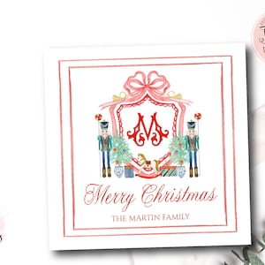 Notenkraker behuizing kaart, rode notenkraker gunst tag, kerst visitekaartje, gepersonaliseerde kerst tag, vakantie telefoonkaart, monogram kaart