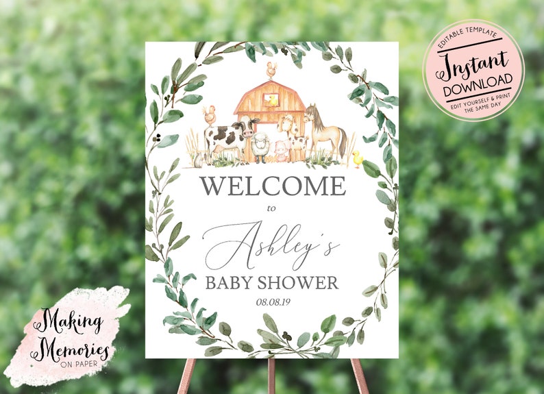 Farm Baby Shower Invitation Boy Farm Invitation Girl Farm Etsy