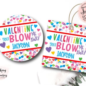 Bubble Gum Valentine Tag, Mi soffi via San Valentino, Ti mastico biglietti di San Valentino, Carte di scambio di San Valentino di gomma, San Valentino scolastico
