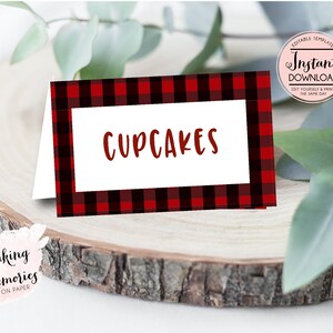 Buffalo Plaid Food Tent Cards Plaid Place Setting Plaid Food - Etsy