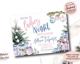 Favorite Things Christmas party, Girls Christmas invitation, exchange party, ladies night Christmas invite, grandmillennial Christmas invite