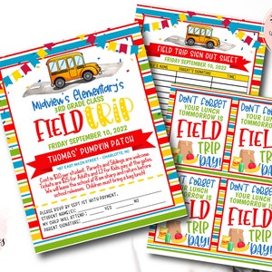 Field Trip Permission Slip Form, Field Trip Flyer, School Field Trip Announcement, School field trip invite, field trip template, school