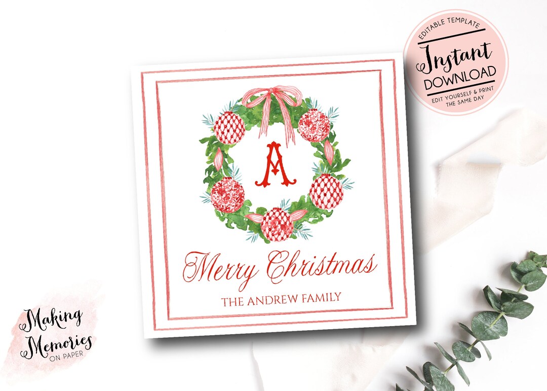 Christmas Enclosure Card, Christmas Calling Card, Personalized