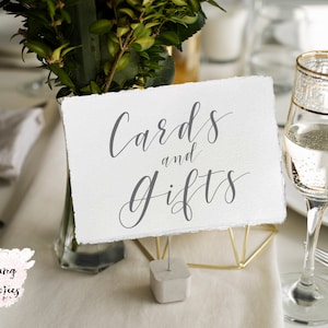 Deckled Edge Wedding Cards and gifts sign, Deckled edge Reserved Sign, Deckled Edge Favors Sign, Modern Minimalist, Deckled Edge Signs