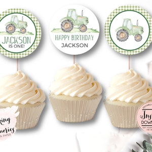 green Tractor Birthday invitation, farm birthday invitation, Printable Invitation, Tractor birthday,Tractor party, Editable instant download image 2
