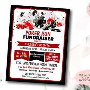 Inzamelingsactie pokerrun, motorpokerrun, fundraiser voor grote vrachtwagens, sportinzamelingsactie, benefietactie voor goede doelen, flyer casinoinzamelingsactie