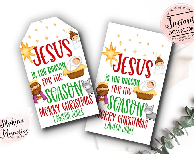 Printable, Christmas Nativity, Tags, Instant Digital Download, Collage ...