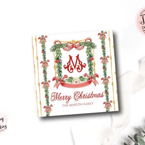 Gepersonaliseerde kerstkaartjes, gepersonaliseerde kerstkaartjes, gepersonaliseerde cadeaukaartjes, bijsluiters cadeau, monogram kerstcadeaulabel