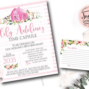 Farm Time Capsule Set, Farm first birthday ideas, Memorable first birthday, time capsule box, edit yourself instant download