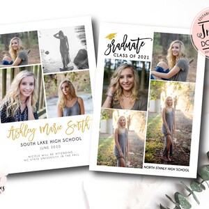 Graduation Announcement, Graduation Invitation, Modern Graduation Invitation, Printable Graduation, INSTANT DOWNLOAD, Editable Template