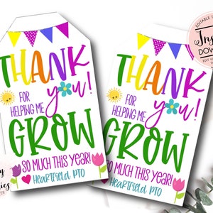 Teacher Appreciation Week, Thank you for helping me grow Teacher Appreciation Week, School, staff, pto, pta, editable template