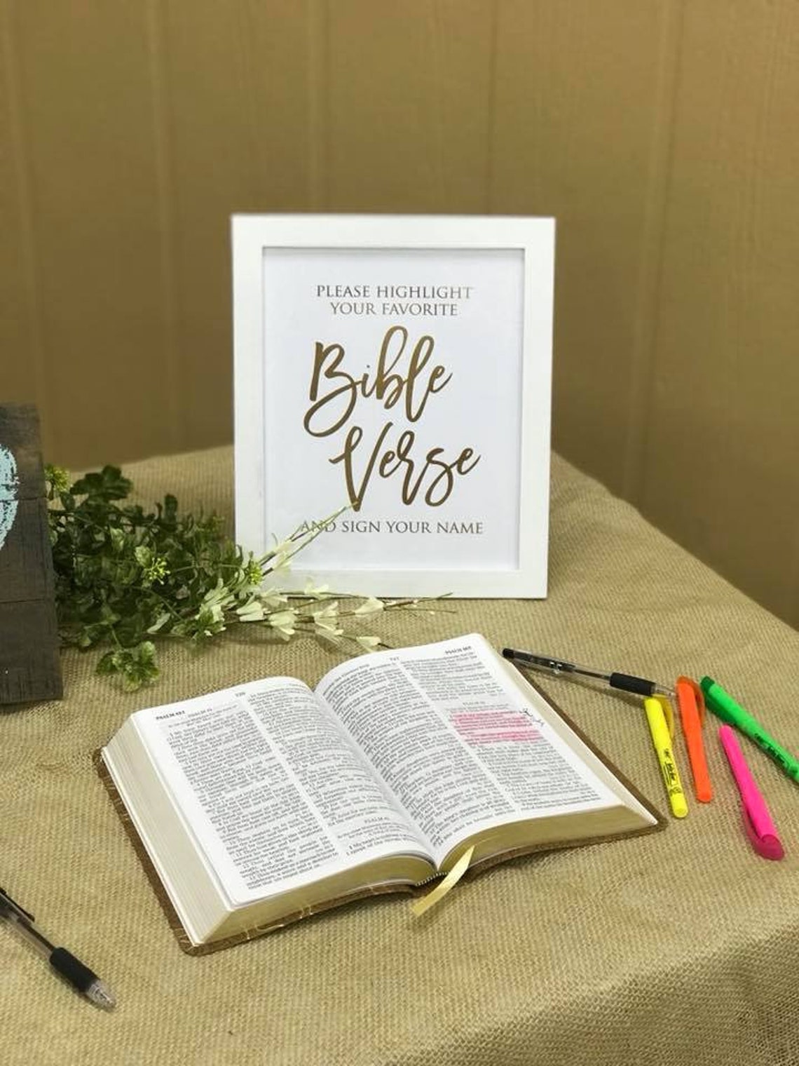 Highlight Your Favorite Verse Wedding Bible Wedding Signs - Etsy