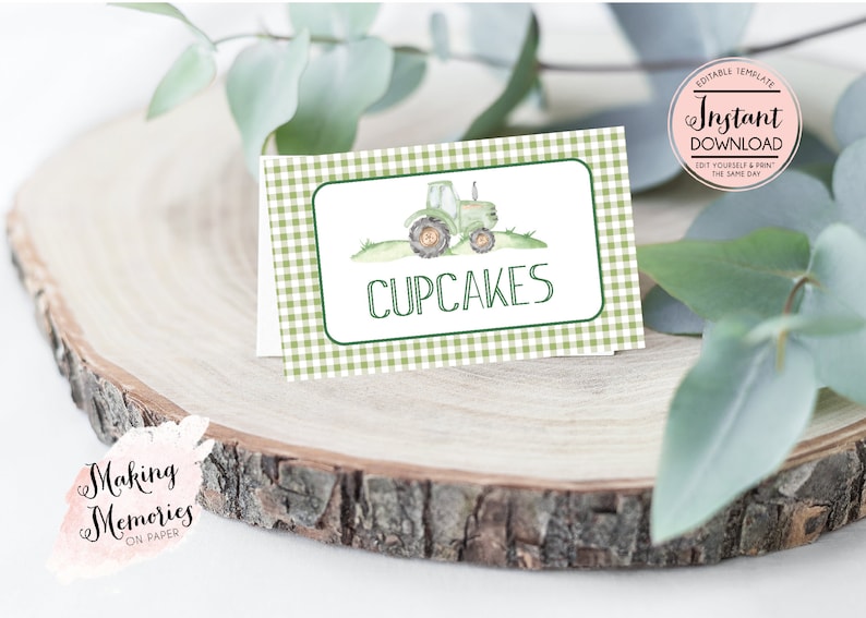 green Tractor Birthday invitation, farm birthday invitation, Printable Invitation, Tractor birthday,Tractor party, Editable instant download image 3
