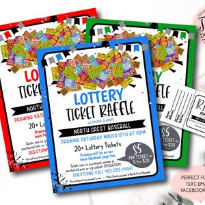 Lotterielos-Verlosungslos-Spendenaktions-Flyer, Lotterielos-Verlosungs-Spendenaktionsvorlage, Sport-Spendenaktion, pt pta Kirche Schule Wohltätigkeit