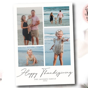 Thanksgiving Photo Card Template, Thankful photo card, Fall Photo Card, Printable Thanksgiving Greeting Card, Holiday Photo Card Editable