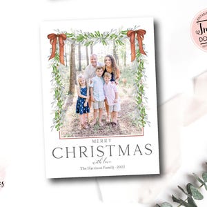 Garland Photo Christmas Card, Grandmillenial Christmas Card, Photo Christmas Card, Biglietti di auguri, Heirloom Southern Christmas
