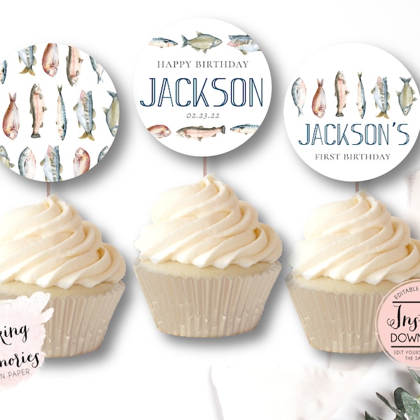 Fish Cupcake Toppers Etsy