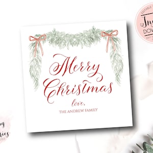Kerstkaart, kerstkaart, gepersonaliseerde kerstkaart, kerstkaart, kerstbriefpapier, vierkante kaartslinger