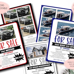 Flyer te koop, sjabloon te koop, flyer te koop door eigenaar, boot te koop, sjabloon auto te koop, flyer huis te koop,